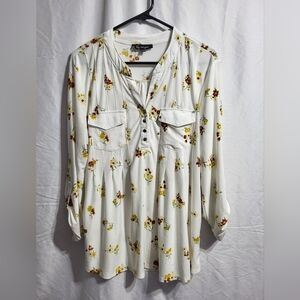 Lily Morgan Floral Blouse, Size XL